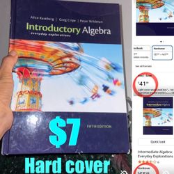 $7 Text hardcover Book introductory Algebra: Everyday Explorations in great condition