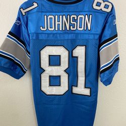 Detroit Lions Calvin Johnson #81 NFL Jersey Blue Size 48