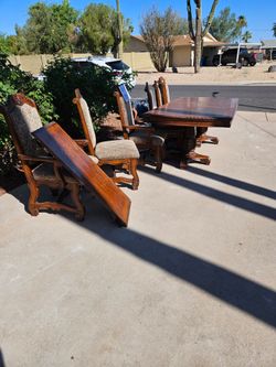Solid wood table 8 chairs