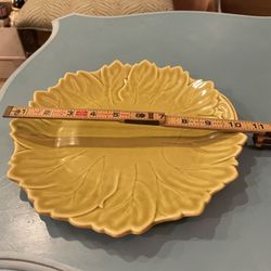 Woodfield 10 inch Leaf Dish By Steubenville …. Yellow/Green