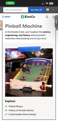 Eureka Crate Pinball Machine