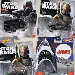 Hot Wheels Characters Star Wars Jaws Lot
