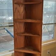 Tall Wooden Corner Bookshelf – 6-Tier Display Unit