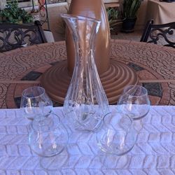 Crystal Carafe And Snifters 