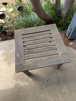 Small outdoor teak side table