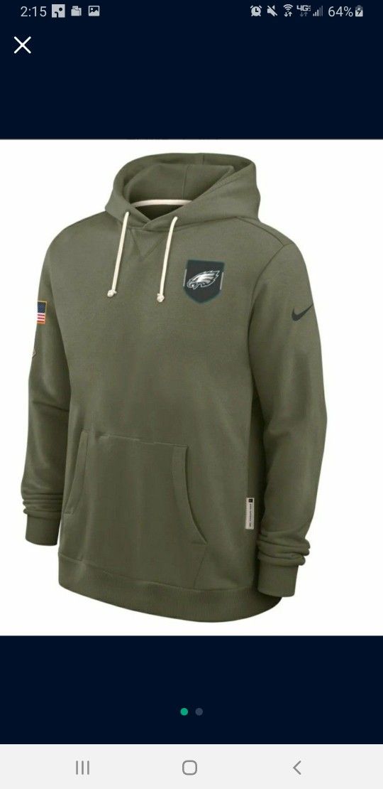 New! 2025 Philadelphia Eagles Salute To Service Hoodie XL