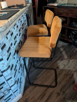 2 awesome fabric barstools