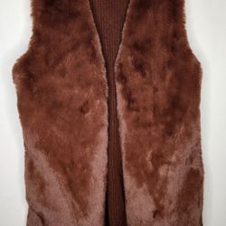 Liz Claiborne Women's Faux Fur Sweater Vest