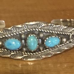 sterling silver and turquoise bracelet
