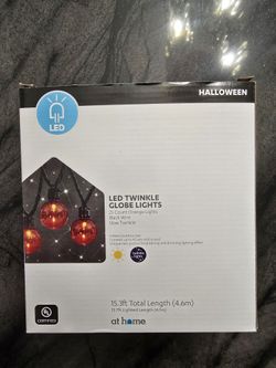 Halloween LED Twinkle Globe String Lights 25pc, New