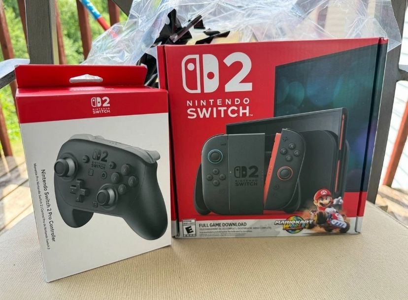 NEW Nintendo Switch 2 Console + Mario Kart World Bundle + S2 Pro Controller !!!