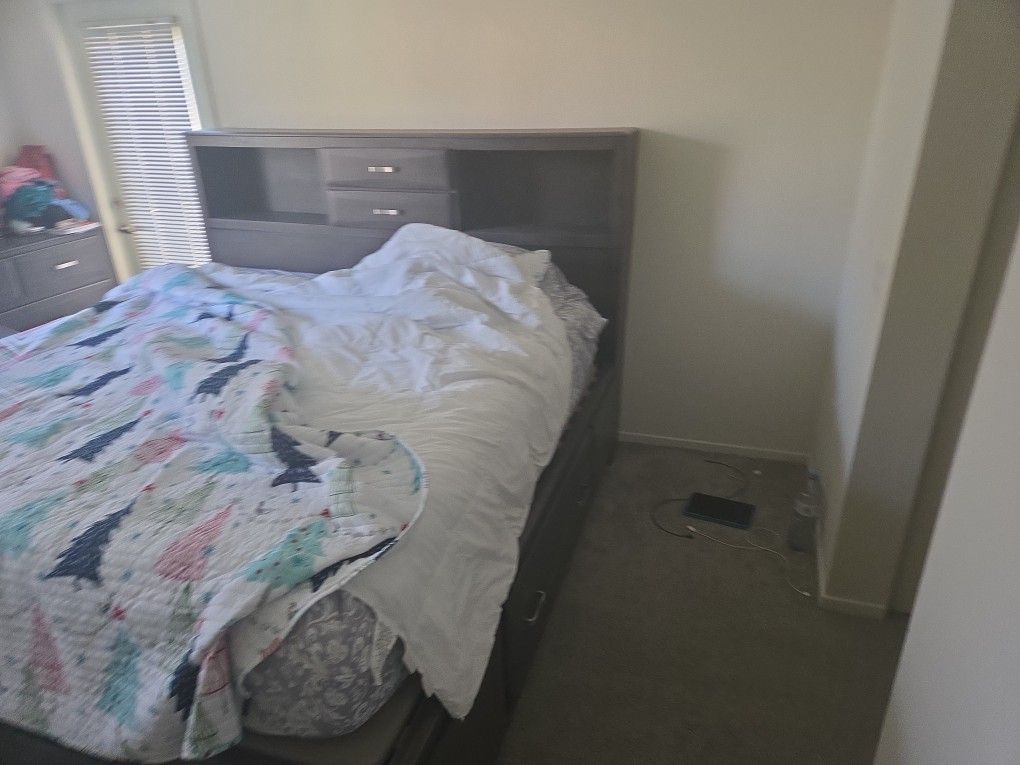 King Bed Frame And Tall Dresser