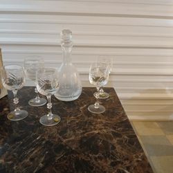 6 Piece Crystal Decanter Set