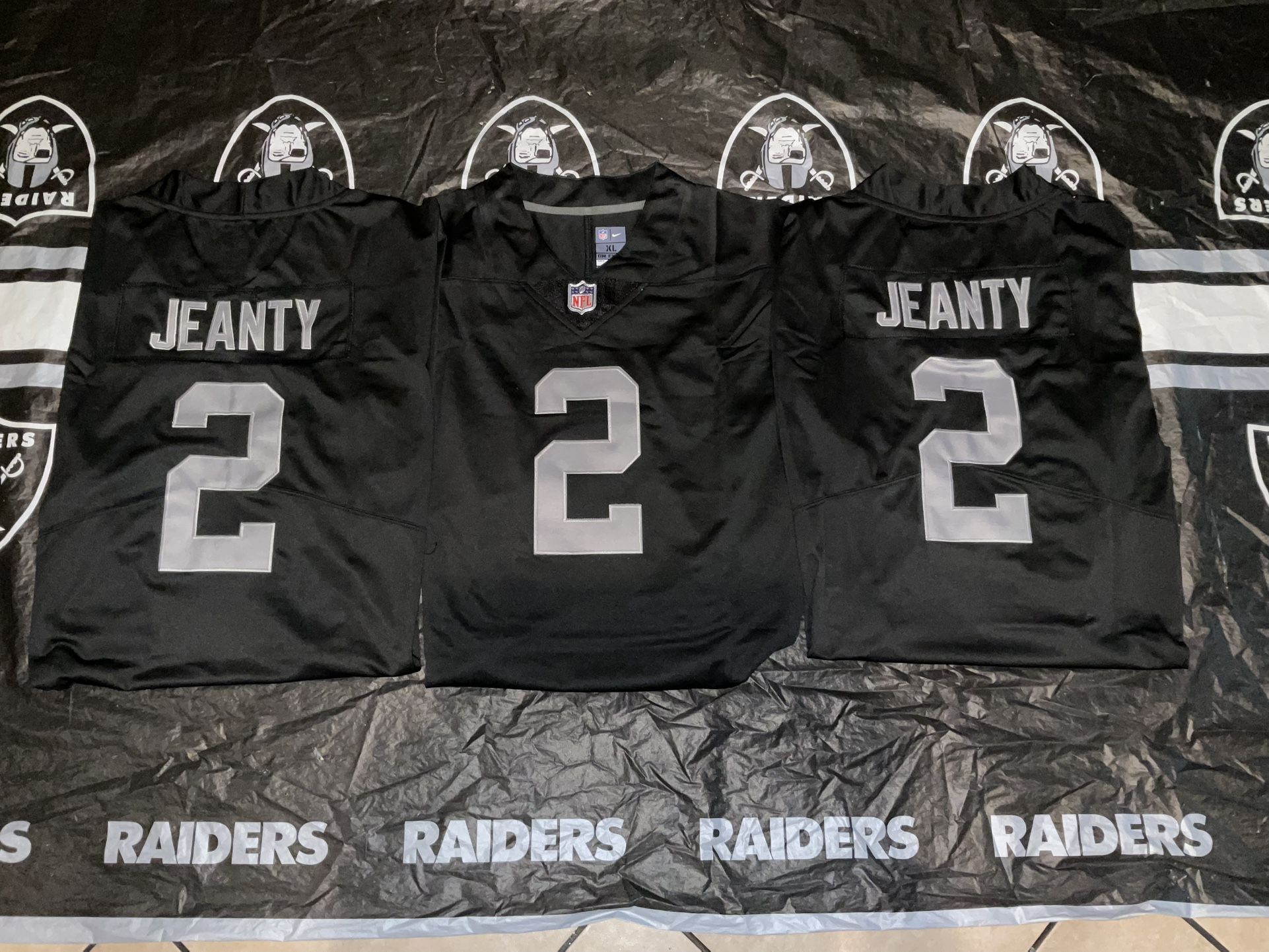 Ashton Jeanty #2 Las VEGAS Raiders Black Home Football Jersey Men's XXL **New Arrival ** Stitched new with tags “Raider Nation”