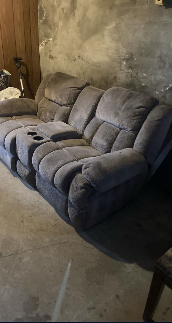 Loveseat Sofa Recliner W/ Coffee Table And End Tables