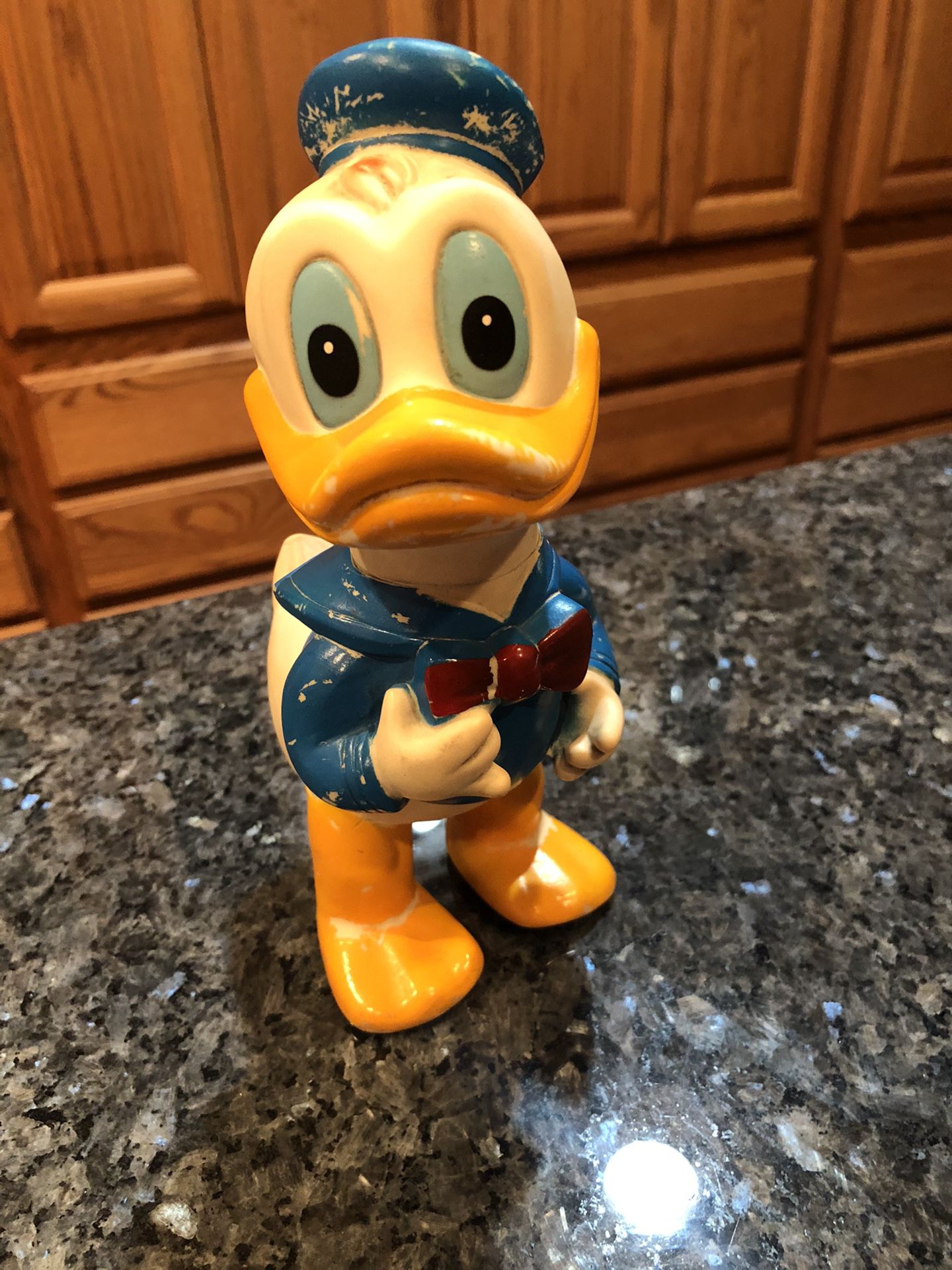 Vintage Walt Disney Productions Donald Duck Rubber Squeaky Toy Figurine Very old. Size 8 inches tall
