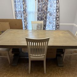 Wood Dining Room Table With 4 Chairs