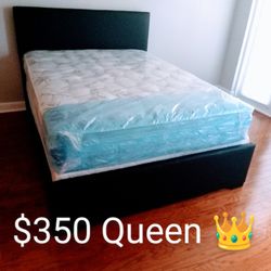 $350 queen ❤️ Bed With Mattress And Boxspring Brand New Free Delivery 