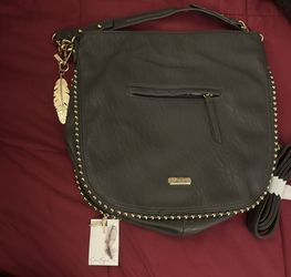  Jessica Simpson Camille Studded Hobo Bag Charcoal Gray 