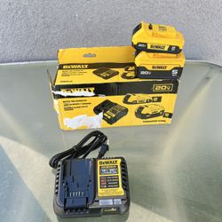 Dewalt 20v Max Battery Starter Kit 5.0ah And 2.0 / New