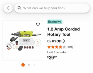Ryobi 1.2 Amp Corded Rotary Tool Kit