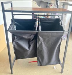 Double Laundry Hamper with Shelf