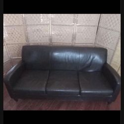 BROWN LEATHER COUCH - Used In Good Condition 