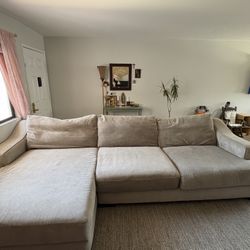 Beige Sectional Sofa Couch 