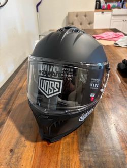 Voss Motorcycle Helmet - Matte Black - Size - M (size chart in the picture)