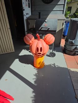 Huge Clay Mickey Mouse Pumpkin Halloween Decoration