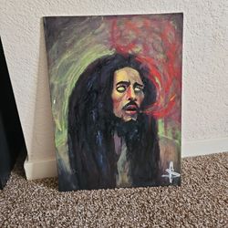 Uv Activated Glow In The Dark Bob Marley Painting 