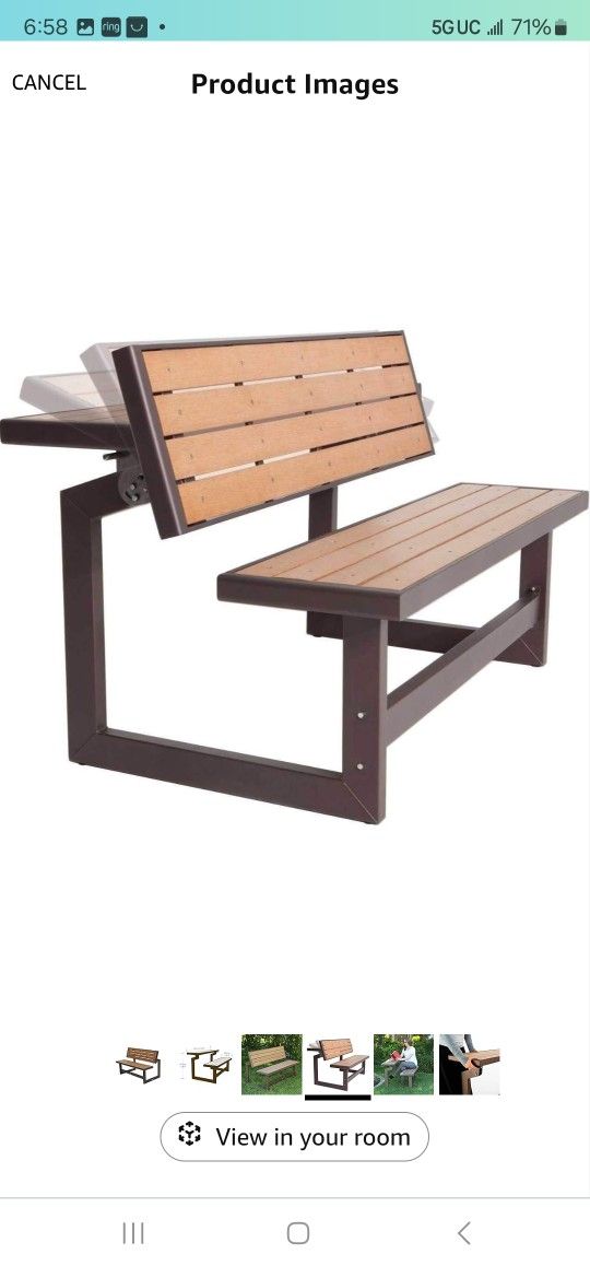 2 Convertible Benchs Into Picnic Table. Lifetime. New. We Set Up And They Are Too Big