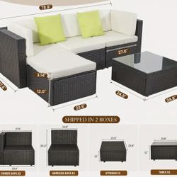 Brand New Patio Sectional Outdoor Furniture Set 