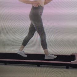 NEVER USED…PINK MINI WALKING PAD UNDER DESK TREADMILL WITH ELECTRIC INCLINE LCD DISPLAY…