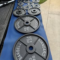 Matching Set Of Olympic Weights- Excellent Condition 