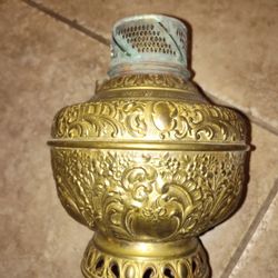 Antique Brass Lamp Base No Shade Needs Rewire 
