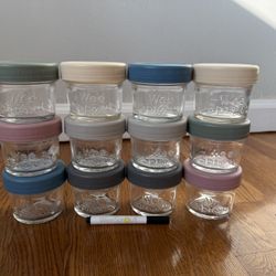 WeeSprout Glass Baby Food Storage Jars – 12 Pack 