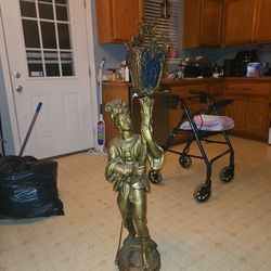 Antique/Vintage African Warrior Statue/Lamp  It Has Markings Pat Pend.    GIM 645  M.C