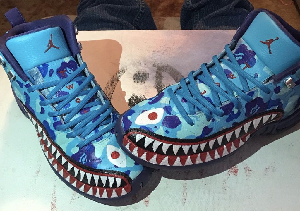 Custom Bape Jordan 12s for Sale in Rosenberg, TX - OfferUp display picture 1