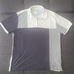 Denim And Flower Ricky Singh Polo Shirt White, Gray, and Navy Blue Medium