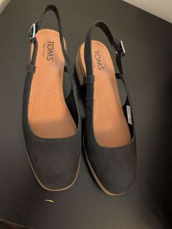 Like New Toms Slingback Heels 10 Size