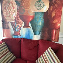 3 Piece Sofa Set End Tables Lamp And Picture 