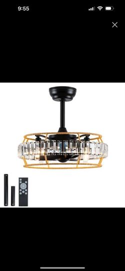 ADXEICE 18" Quiet 6-Speed Ceiling Fan Light Kit with Reversible DC Motor