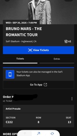 The Romantic Tour tickets!!