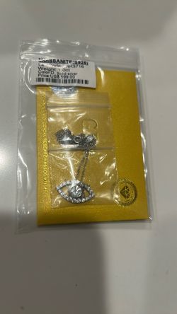 Women Silver Necklace 1ct Moissanite Diamond Evil Eye 