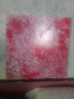 Red venetian plaster wall art
