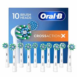 NEW - Oral-B Cross Action Replacement Electric Toothbrush Heads, 10-count - Retail $54