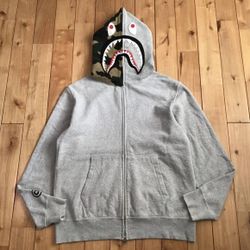 *Brand new* BAPE woodland camo Shark full zip hoodie NIGO Gray Size M *Authenticated  (Multiple sizes available)
