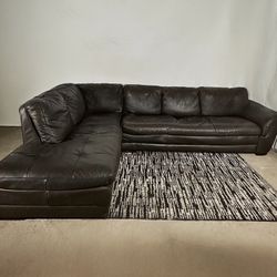 FREE DELIVERY (Natuzzi Leather Sectional)