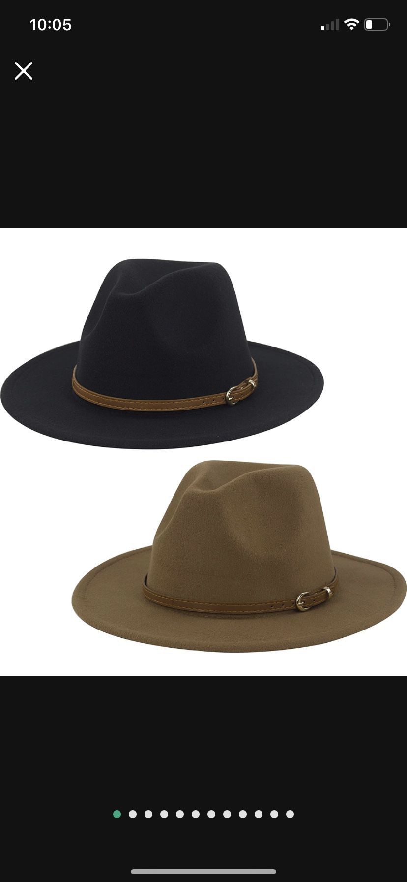Two Wide Brim Unisex Felt Fidora Hats